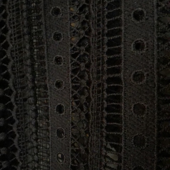 Endless Rose Black Sheer Knit Long Sleeve Top with Ruffle Size Small - Picture 6 of 9